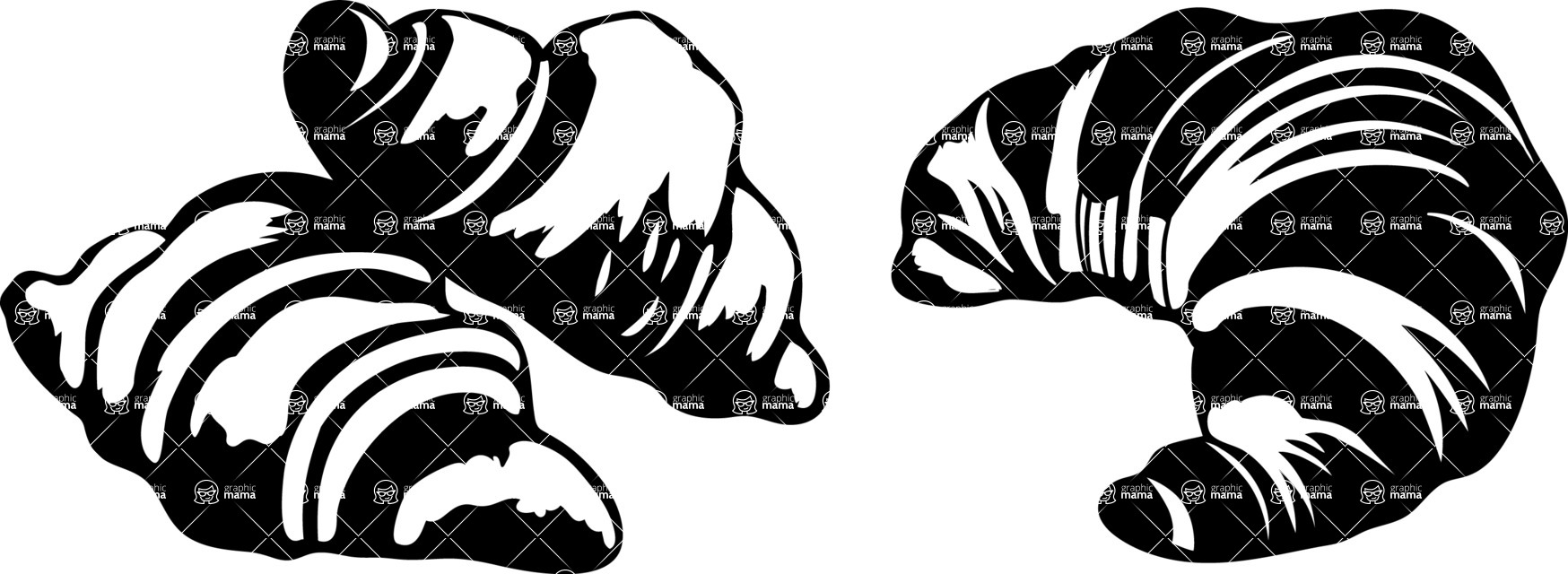 Vector silhouettes - Vector Croissants Silhouettes Set